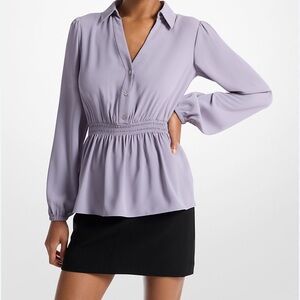 Michael Kors smocked waist button-down